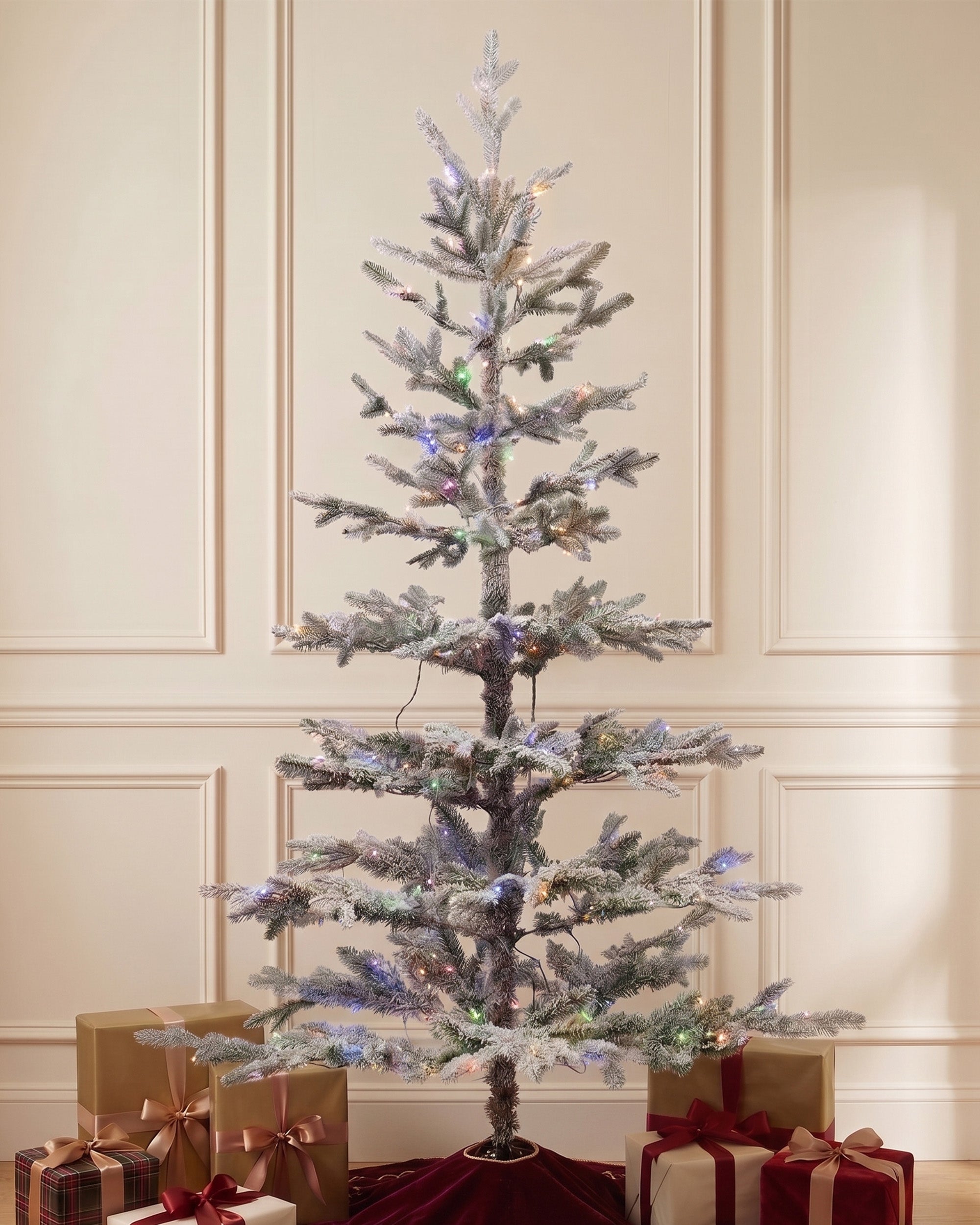 Scandinavian Flocked Fir Pre-Lit Christmas Tree