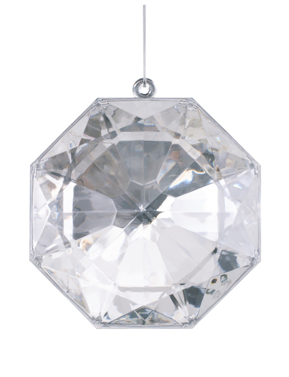 Octagonal Clear Jewel Ornament 17cm