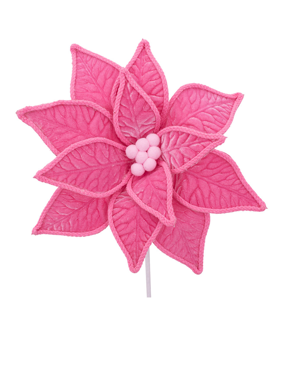 Candy Pink Velour Poinsettia 31cm