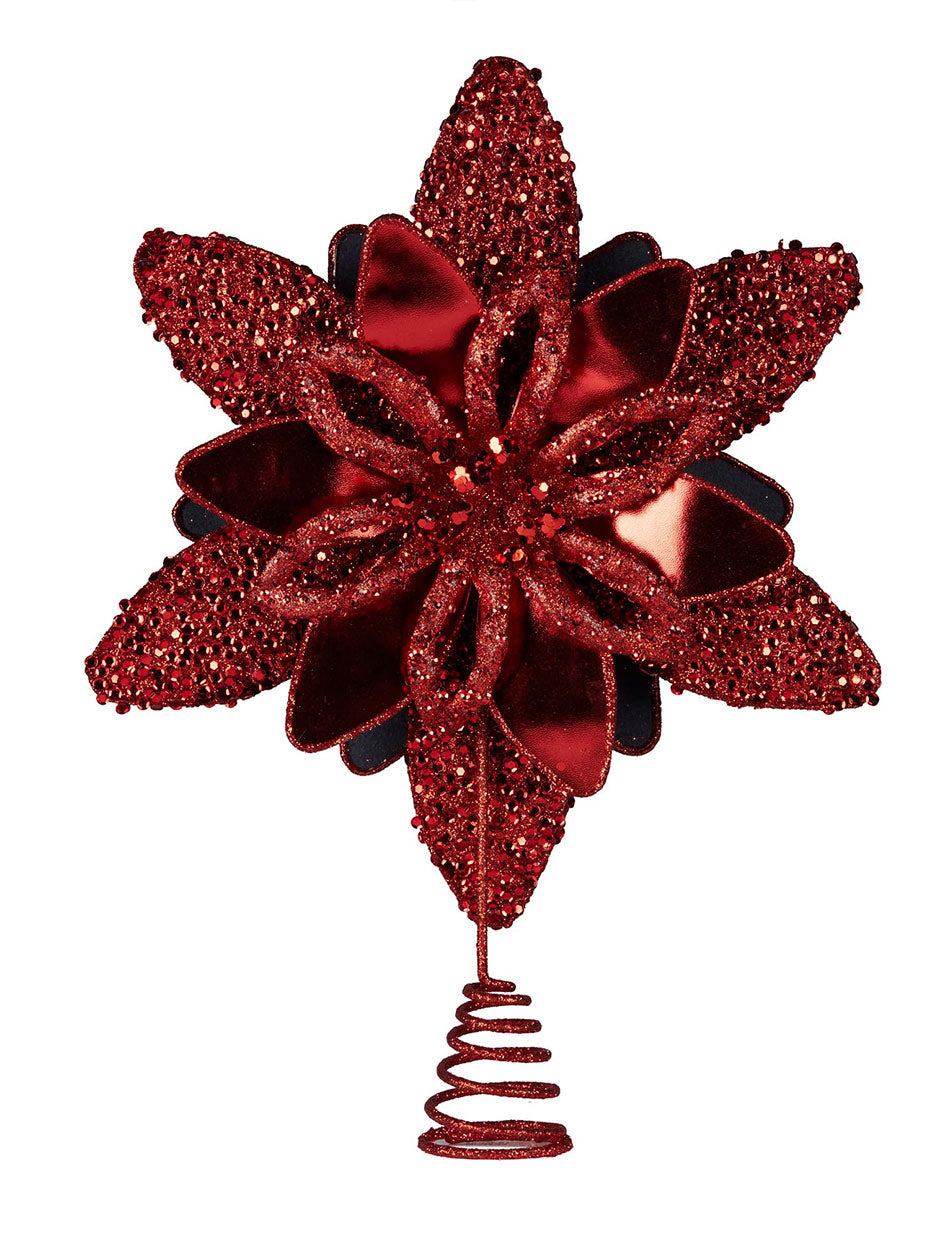Red Poinsettia Tree Topper 32cm