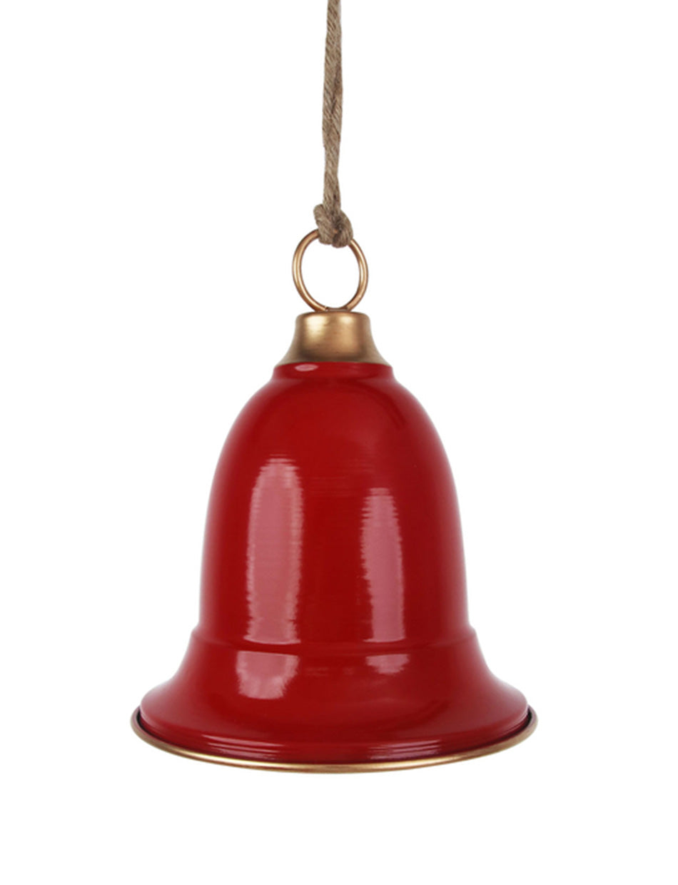 Red Sleigh Bell with Champagne Top and Rim - 15cm x 19cm