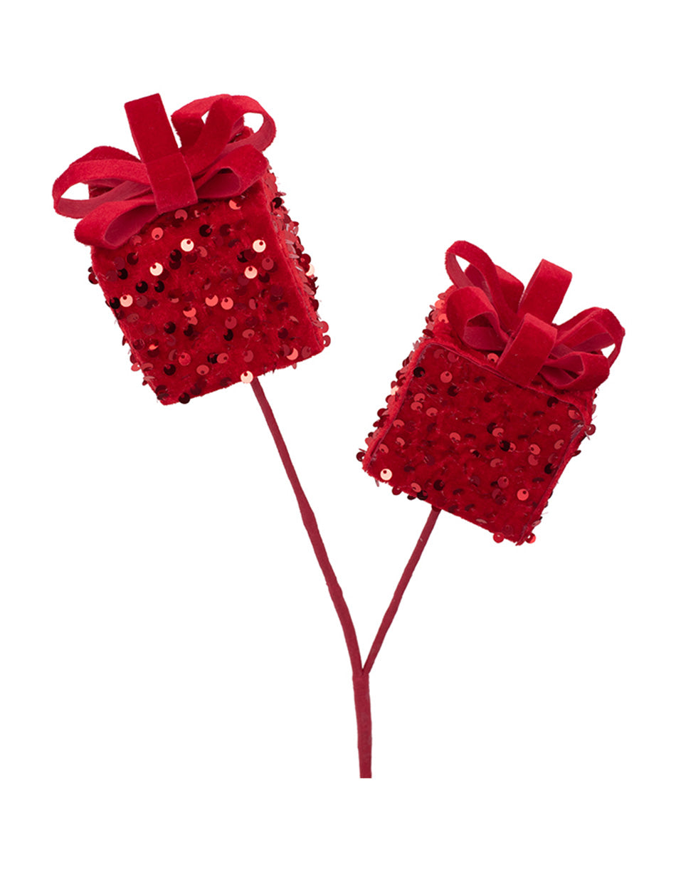 Red Sequin Gift Box Pick 66cm