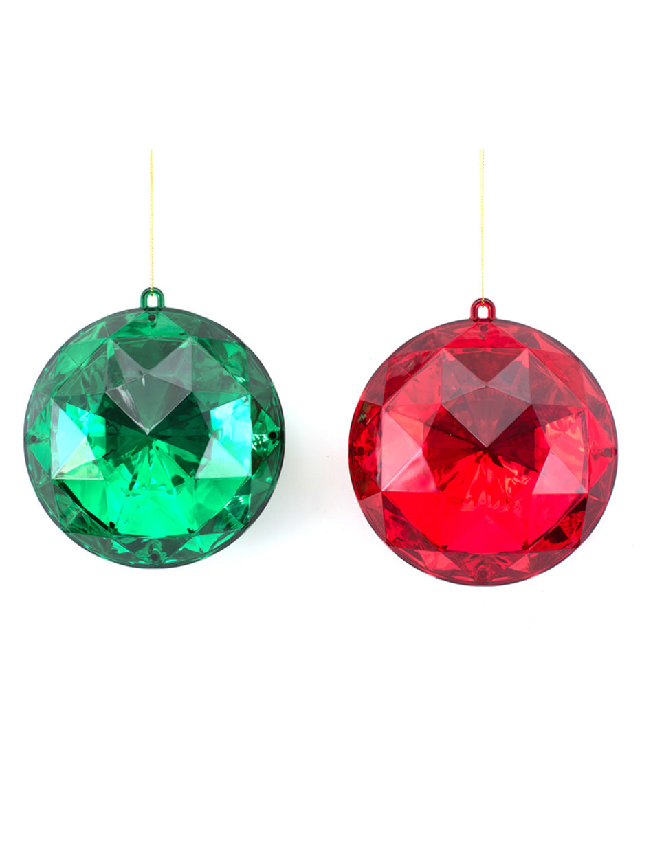 Round Red and Green Jewel Ornament 13cm
