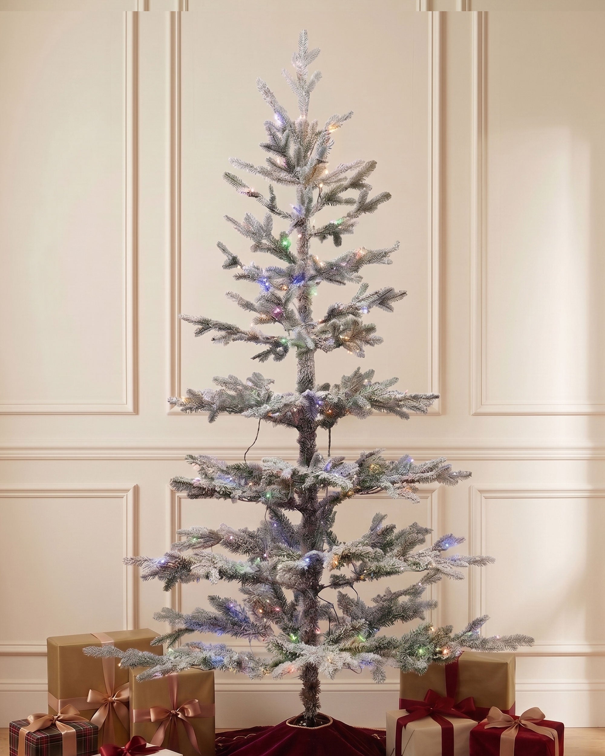Scandinavian Flocked Fir 5ft/150cm Pre-Lit Christmas Tree