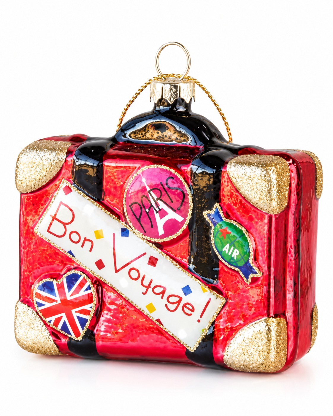 Suitcase Ornament – 7.7cm Glass