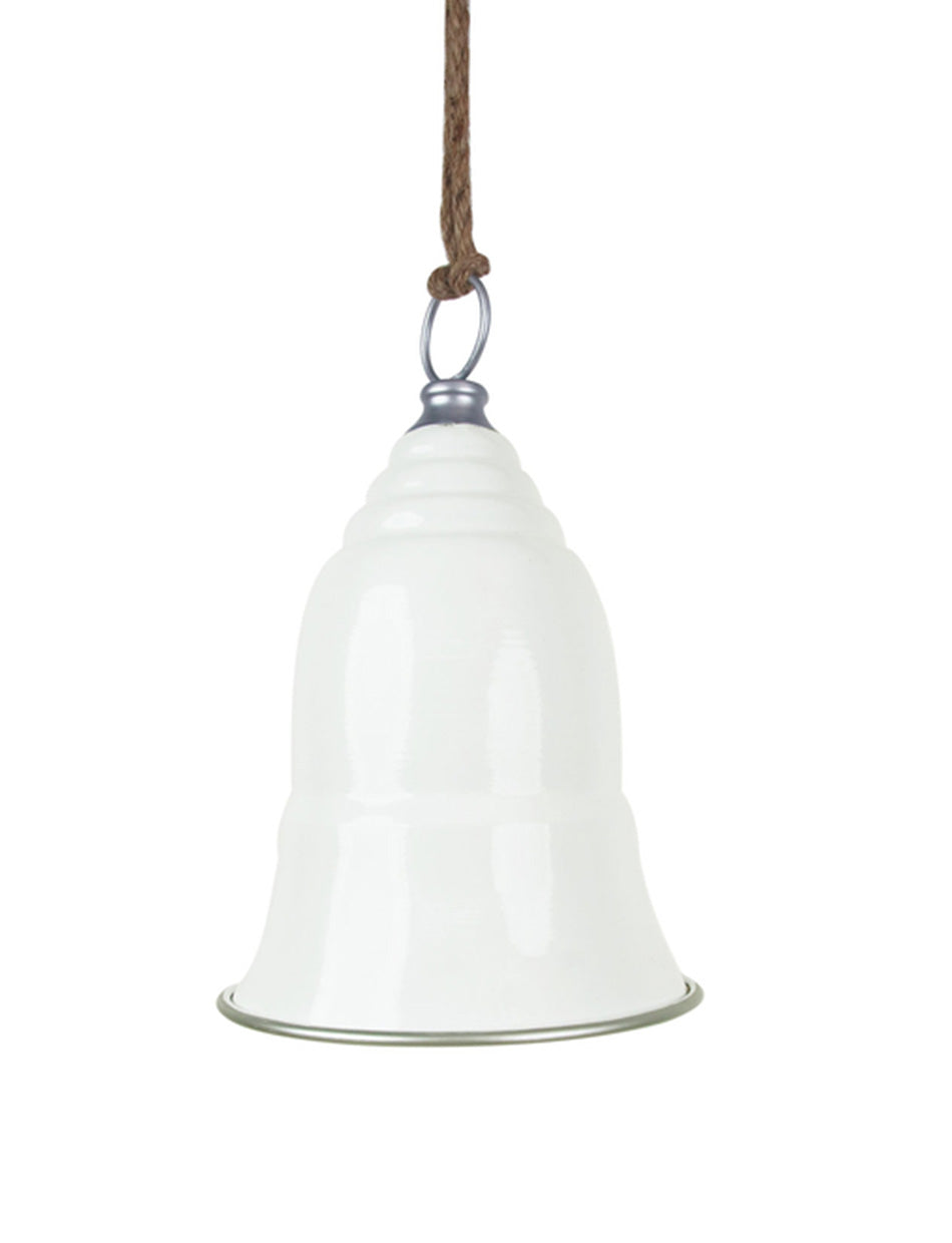 White Bell with Silver Top and Rim 26cm